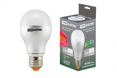 TDM ELECTRIC SQ0340-0067 Лампа светодиодная Груша - 6 Вт - 220 В - 4000 К – E27 TDM